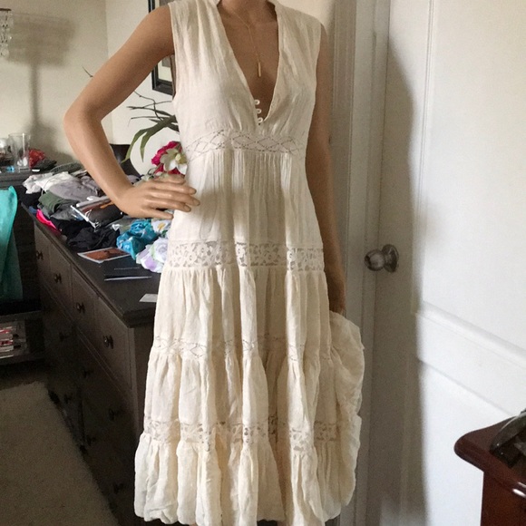 Spell Doe Eyed Midi Dress in Cream - Picture 13 of 16